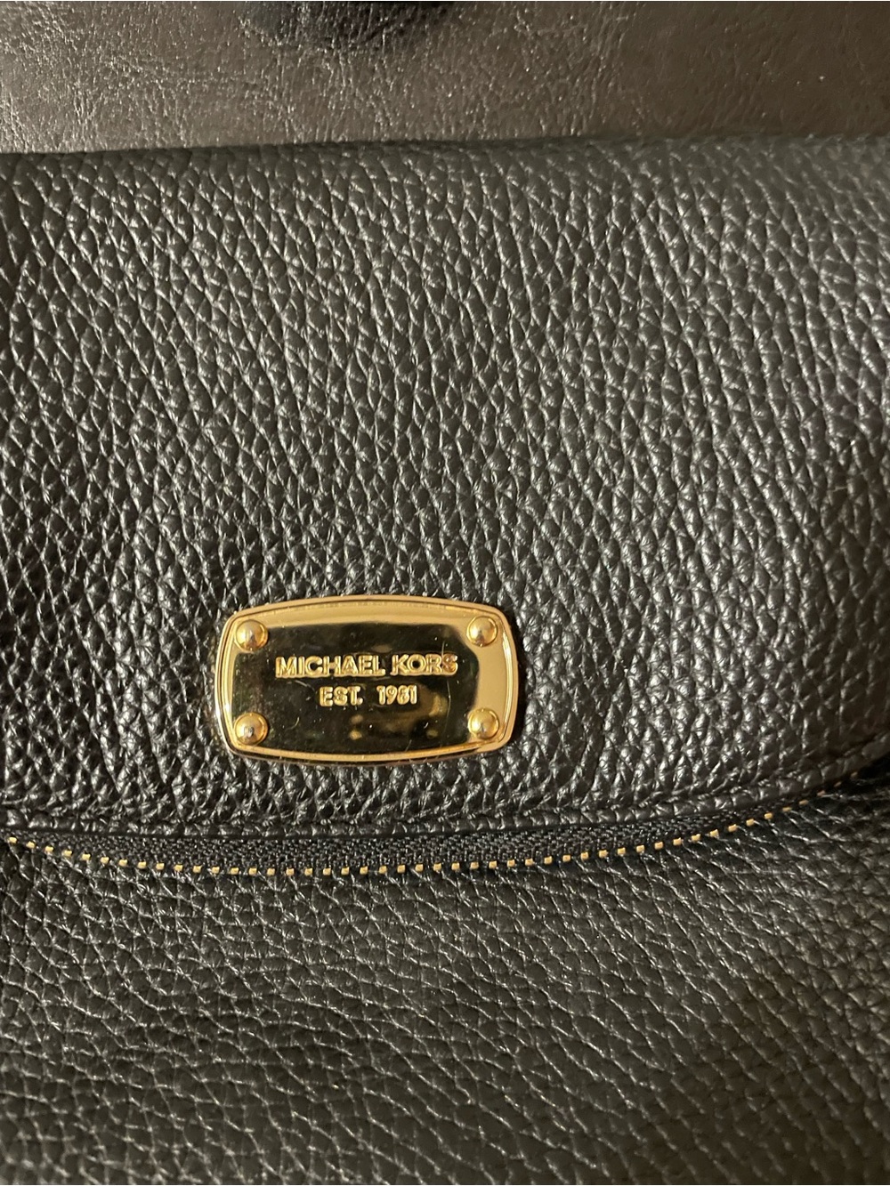 Michael Kors Black Pebbled Leather Crossbody with Gold Hardware - Picture 3 of 7